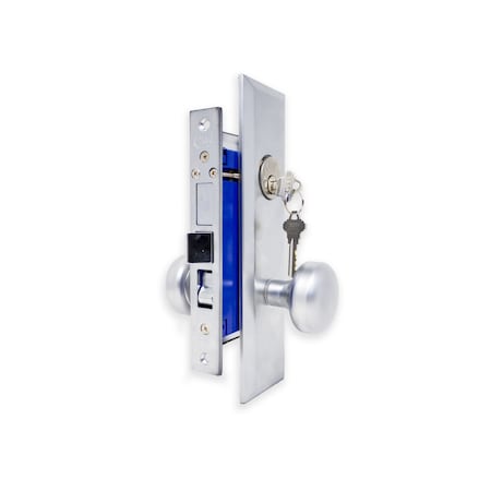 Premier Lock Satin Chrome Mortise Entry Right Hand Lock Set with 2.5 in. Backset and 2 SC1 Keys MR01D